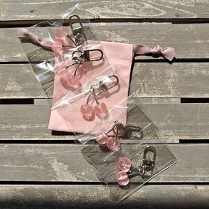 5 pink cherry charms, Never Opened